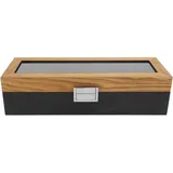 Uhrenbox, Uhrenbox Massivholz 6 Slot Display Aufbewahrungskoffer Einfacher Klassischer Vintage Organizer Herren Uhrenetui Uhren Organizer für Herren Uhrenboxen