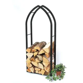 DanDiBo Ambiente DanDiBo Kaminholzregal Innen Schwarz Metall Kaminholzständer MOS 123 cm Holzkorb Kaminholzhalter Feuerholzregal Holzregal