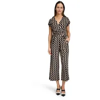 Betty Barclay Damen Jumpsuit mit Eingrifftaschen 42, Schwarz/Beige -