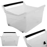 Kadax Aufbewahrungsbox, mit Rädern, Kunststoffbehälter mit Griffen, Behälter aus Plastik, transparente Aufbe - KADAX