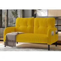 LVHOM Sofa Polstergarnitur, Sicher, komfortabel & multifunktional für Familien, Zweisitzer, modular kombinierbar für maximale Flexibilität. Perfekt für Wohnzimmer, Büros oder kleine Apartments – schafft sichere Sitzgelegenheiten mit kinderfreundlichem Design und Platzoptimierung 1 Teile, Kindersicher mit runden Ecken gelb