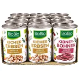 BioBio Hülsenfrüchte 265 g Abtropfgewicht, verschiedene Sorten, 12er Pack