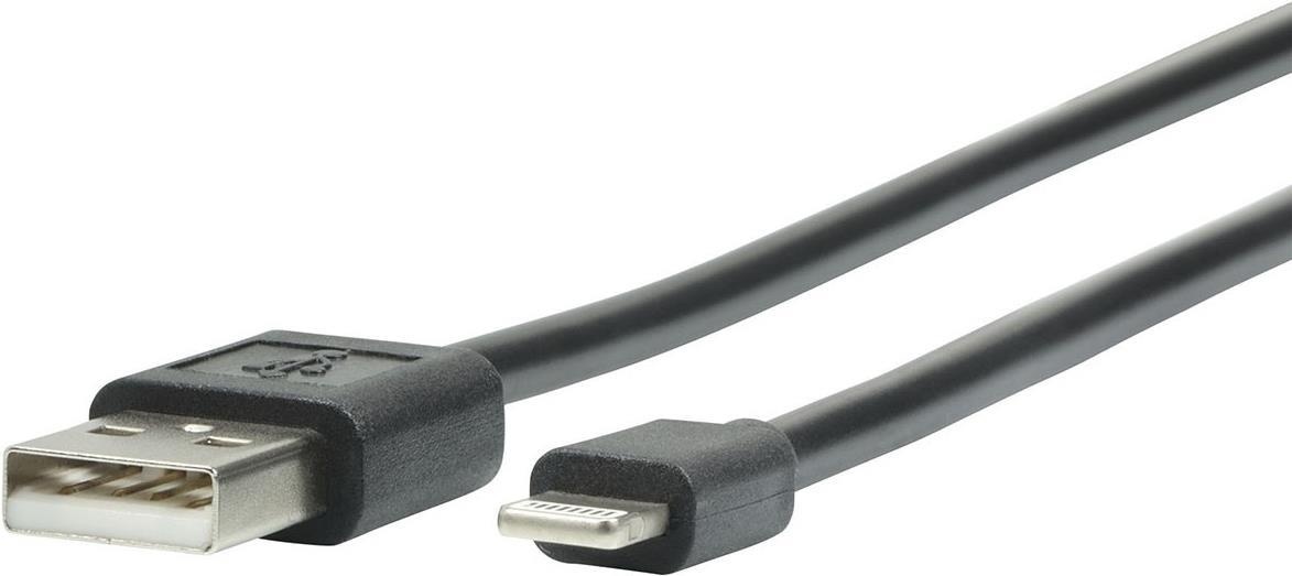 Mobilis - Lade-/Datenkabel - USB männlich zu Lightning männlich - 1 m - Schwarz - für Apple iPad/iPhone/iPod (Lightning)