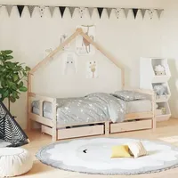 VidaXL Kinderbett mit Schubladen 80x160 cm Massivholz Kiefer
