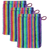 CAWÖ Waschlappen 3er Pack Life Style Stripes, Baumwolle