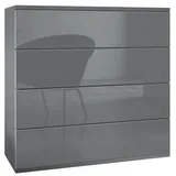 Vladon Pavos 76 x 76 x 35 cm Anthrazit matt/Grau Hochglanz