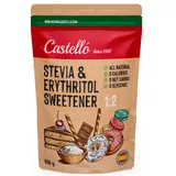 Stevia + Erythrit 1:2 Süßstoff | 1g = 2g Zucker | 100% Natürlicher Zuckerersatz - 0 Kalorien - 0 Glykämischer Index - Keto und Paleo - 0 Netto-Kohlenhydrate - Kein GVO - Castello since 1907-850 g