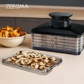 Zeegma DRY CHEF PRO Dörrautomat 400W, Obst- & Gemüsetrockner, 5 Ebenen, Temperatur 35–70°C, Umluft, Timer bis 72h - Schwarz