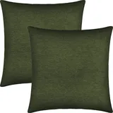 Erwin Müller Kissenhülle York 2er-Pack Chenille grün Größe 40x40 cm