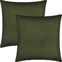 Erwin Müller Kissenhülle York 2er-Pack Chenille grün Größe 40x40 cm