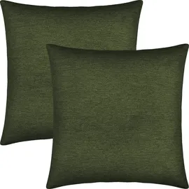 Erwin Müller Kissenhülle York 2er-Pack Chenille grün Größe 40x40 cm