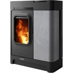 Pelletofen JUSTUS "Canis XL", grau (schwarz), Kaminöfen