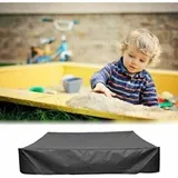 Quadratische Sandkastenabdeckung 120x120x20 Cm Mit Kordelzug – Wasserdichter Schutz Für Sand, Pool Und Garten (schwarz)