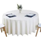 BHOMTY Runde schmutzabweisende Tischdecke Baumwoll-Leinen-Tischdecke Wasserfeste, Pflegeleichte Oberfläche Beige Durchmesser 200 cm