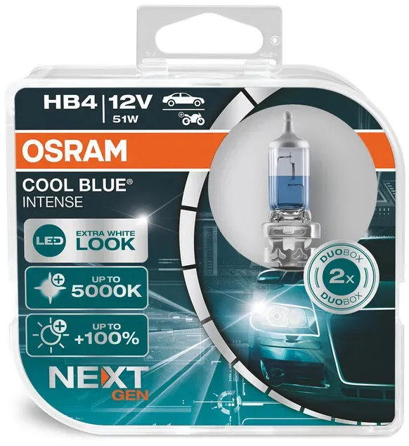 OSRAM Glühbirne Cool Blue Intense HB4 12V/51W - x2, weiss