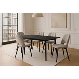 Konsimo Esstisch VIDIS Esszimmertisch, Ausziehbar - Schwarz