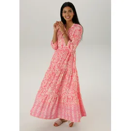 Aniston SELECTED Maxikleid Ethno-Musterung Rot/Orange/Pink 46