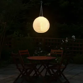 GLOBO 2er Set LED Hängelampe Gartenleuchte weiß Hochzeit Partylaterne Gartendeko, Edelstahl Kunststoff, warmweiß,