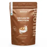 Nutri + Nutri Veganes 3k Proteinpulver 1000 g Beutel, Cinnamon Cereal