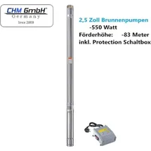 chm Brunnenpumpe 2,5 Zoll 550 Watt 8,2 Bar 2700 L/h sandresistent