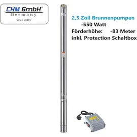 chm Brunnenpumpe 2,5 Zoll 550 Watt 8,2 Bar 2700 L/h sandresistent
