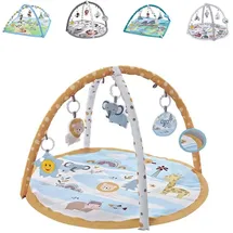 Chipolino Spielbogen Tiere, Musikfunktion, 5 Hängespielzeuge, Krabbeldecke beige