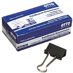 OTTO Office Foldback-Klammern 25mm, schwarz, 12 Stück schwarz, 2.5 cm