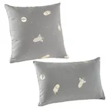 Howa 2er Set Kissenbezug aus Baumwolle (grau)