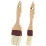 2 Stück Backpinsel, Küchenpinsel, Backpinsel Naturborsten, Kochpinsel, Lebensmittel Pinsel, Backpinsel Holz, 2 Spezifikationen, Geeignet Zum Grillen, Backen, Kochen, öl