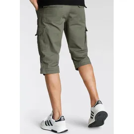 Bruno Banani Bermudas BRUNO BANANI, Herren, Gr. 34, Länge 32, grün (olivgrün), Denim/Jeans, Obermaterial: 100% Baumwolle, schmal knieumspielend, Hosen Bermudas, schmale Passform, gerade Beinform, mit Cargotaschen, Topseller