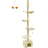 Kratzbaum deckenhoch 231-291 cm höhenverstellbar beige