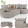 Juskys Eckcouch Samt 4-Sitzer Beige