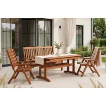 konsimo® ALCES Gartenmöbel-Set aus Massivholz braun