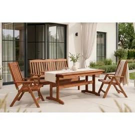 konsimo® ALCES Gartenmöbel-Set aus Massivholz braun