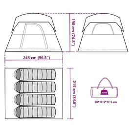 vidaXL Campingzelt 4 Personen Orange