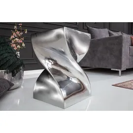 Riess-Ambiente Beistelltisch TWIST - 30cm silber Aluminium poliert Sitzhocker Modern Design