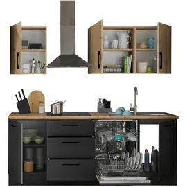 BASIC by Balculina Küchenzeile Turin 220 cm schwarz