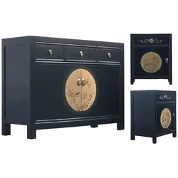 Asiatische Möbelkombination 3-Teilig Schwarz - Art. LesNoirs-3