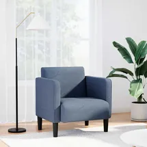 vidaXL Sessel mit Armlehnen Cordstoff 57,8 x 54 x 57,9 cm Blau mit Rollen