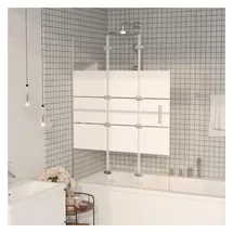 vidaXL Faltbare Duschkabine ESG 100x140 cm Weiß