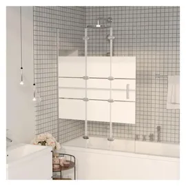 vidaXL Faltbare Duschkabine ESG 100x140 cm Weiß