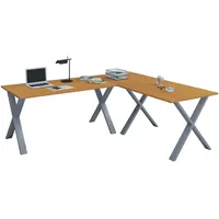 VCM Holz Schreibtisch Eckschreibtisch schlicht 130x130 Form links oder