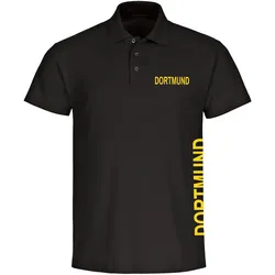 multifanshop Poloshirt - Dortmund - Brust & Seite - Druck gelb - Polo