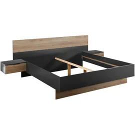 Stella Trading Boxxx Bettanlage, Graphit, Eiche, 180x200 cm, Schlafzimmer, Betten