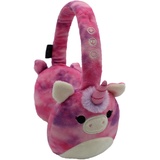 Squishmallows Lola The Unicorn Plüsch-Bluetooth-Kopfhörer mit integriertem Mikrofon zum Tätigen und Empfangen von Anrufen, 10 Meter Bluetooth-Reichweite, Lautstärkeregler, weiche Plüsch-Ohrpolster und