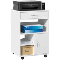 SoBuy Druckertisch mit Schublade und Tür Aktenschrank Rollcontainer mit