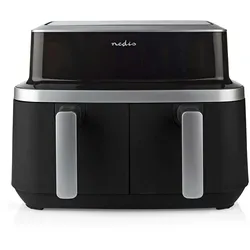 Nedis Doppelte Heißluftfritteuse - 2x4.2 l - Timer: 60 min - Anzahl voreingestellter Programme: 10 - Digital - Schwarz