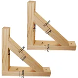 2 Stück Holz-Regalhalterung Holzkonsole Wand-Winkel Regalträger massivem Naturholz Dreieck Wandkonsole Schwebende,Trennwand Tablarträger Halterung für Regale in Küche,Bücherregal (28cm)