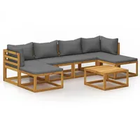 vidaXL Garten-Lounge-Set 7-tlg. grau