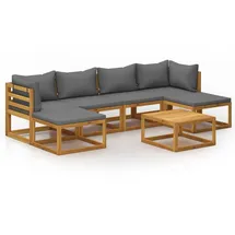 vidaXL Garten-Lounge-Set 7-tlg. grau